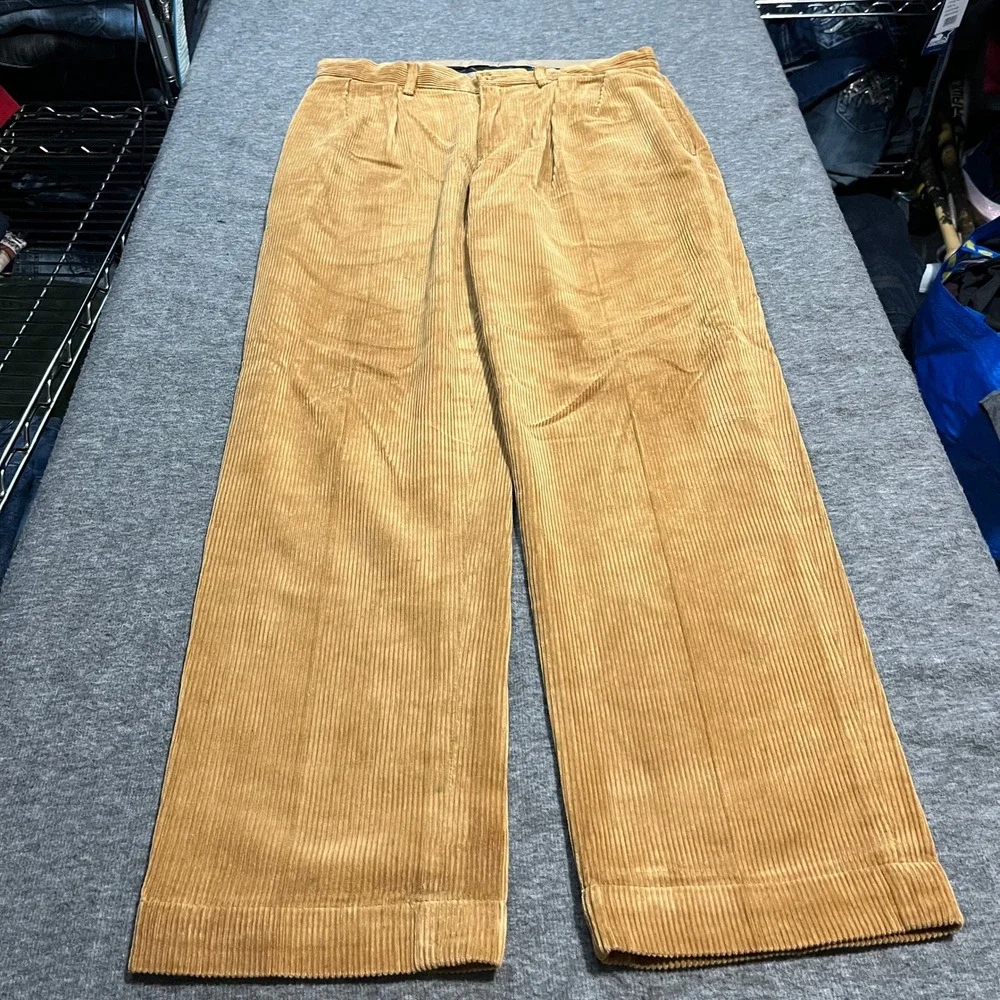 Polo Ralph Lauren Ethan Pant Mens 32x32 Tan Corduroy Straight Leg Cotton Trouser